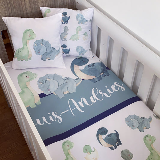 Cot Bedding - Blue Dinosaur Set 05