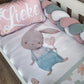 Cot Bedding - Pink Sage Bunny Set 02
