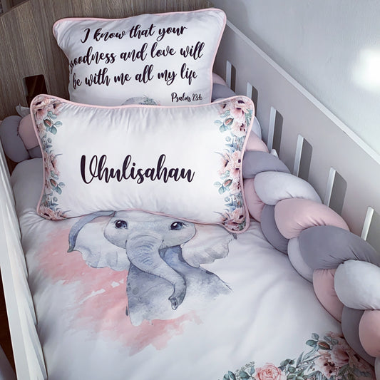 Cot Bedding - Pink Elephant Set 30