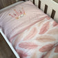 Cot Bedding - Pink Crown Feather Set 01