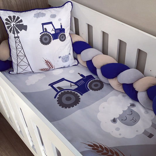 Cot Bedding - Navy Farm Set 01