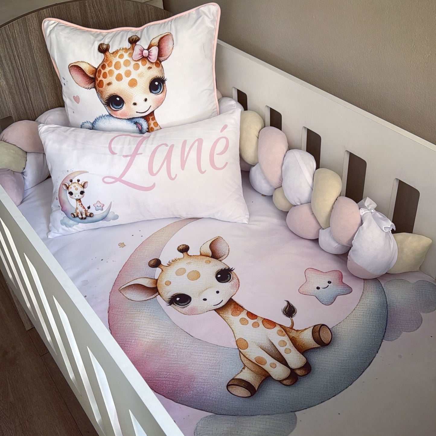 Cot Bedding - Pink Giraffe Set 06