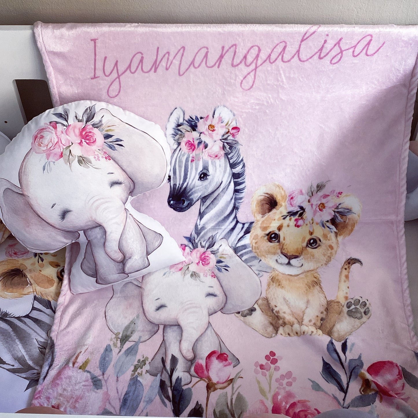 Cot Bedding - Pink Safari Set 32