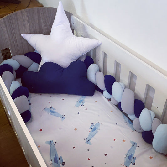 Cot Bedding - Blue Plane Set 08