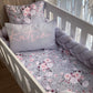 Cot Bedding - Grey Floral Set 01
