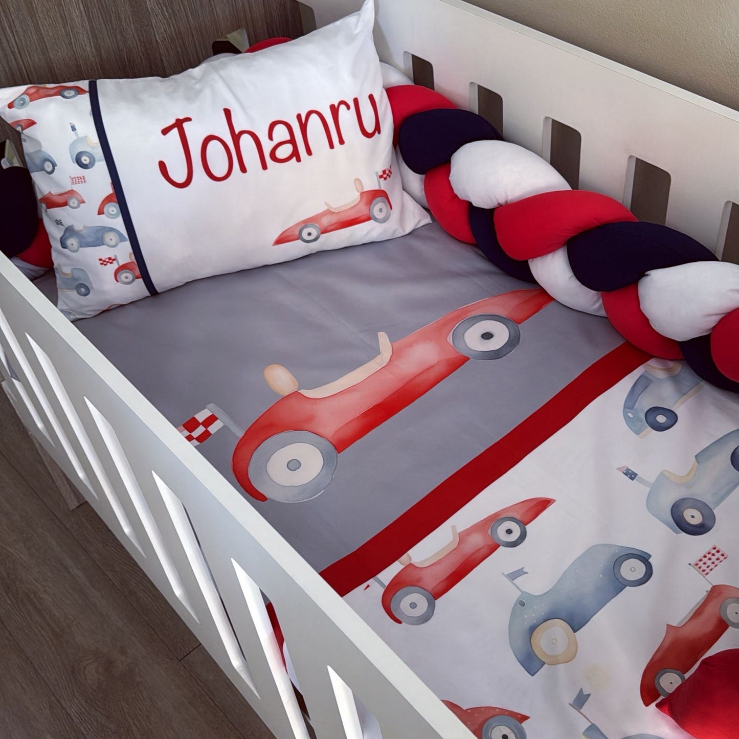Cot Bedding - Red Car set 01