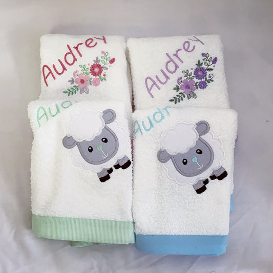 Burpcloths - Floral Sheep 01