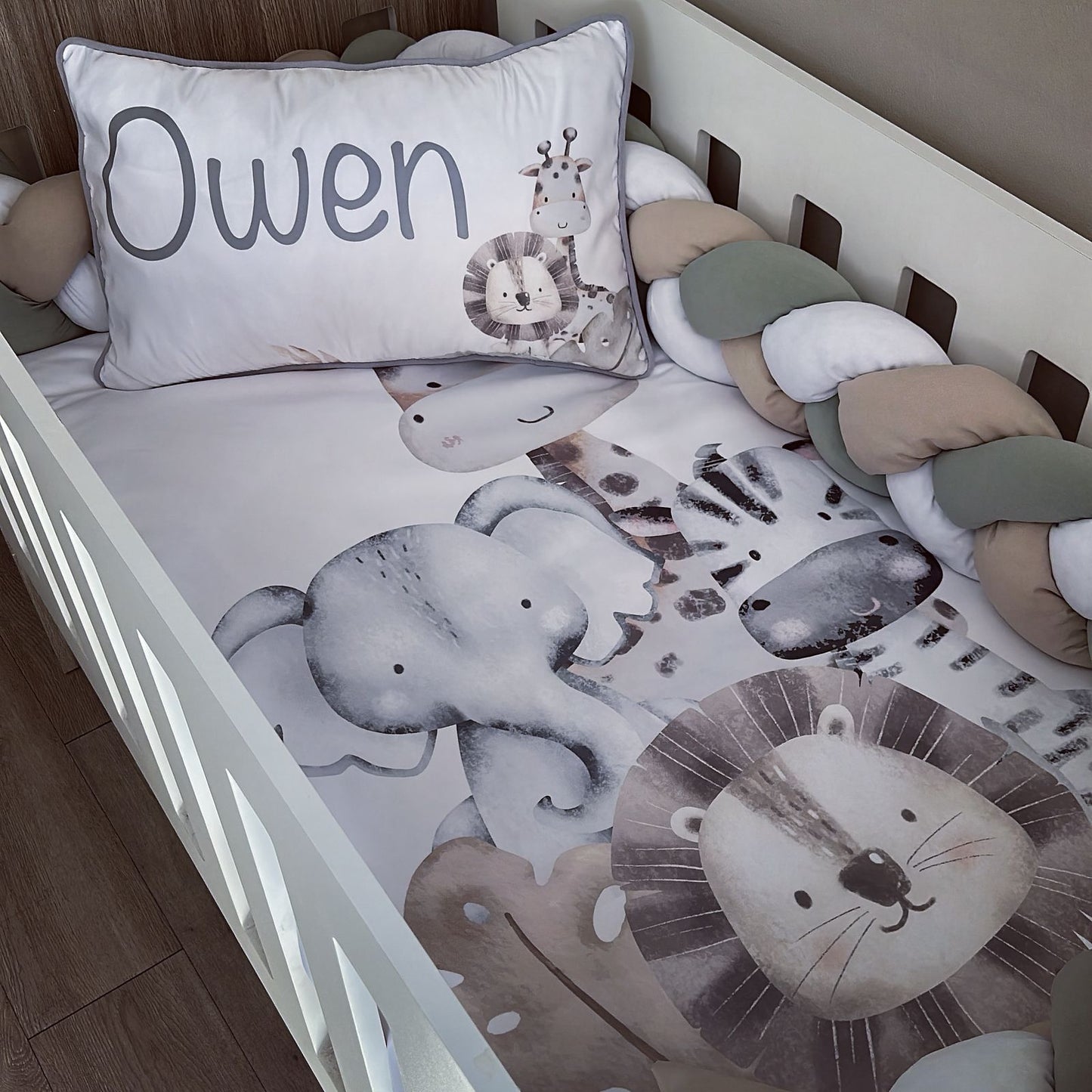 Cot Bedding - Stone Safari Set 06
