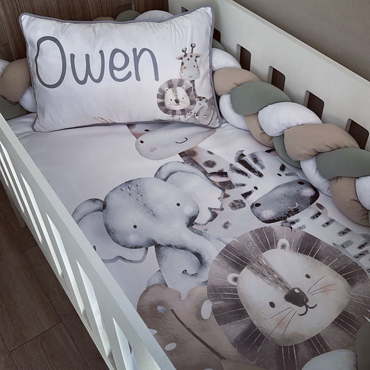 Cot Bedding - Stone Safari Set 06
