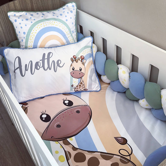 Cot Bedding - Blue Rainbow 02