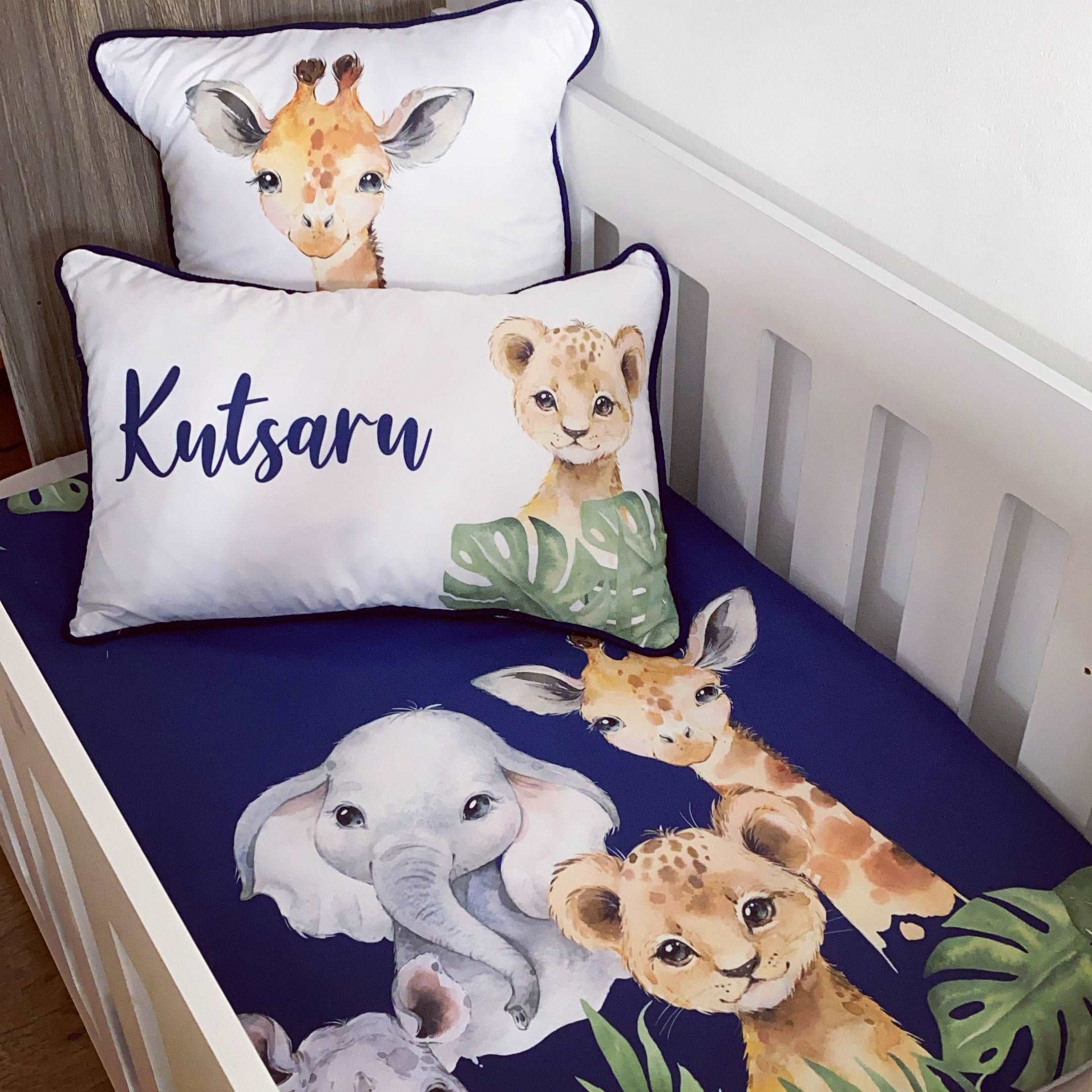 Cot Bedding - Navy Safari Set 4