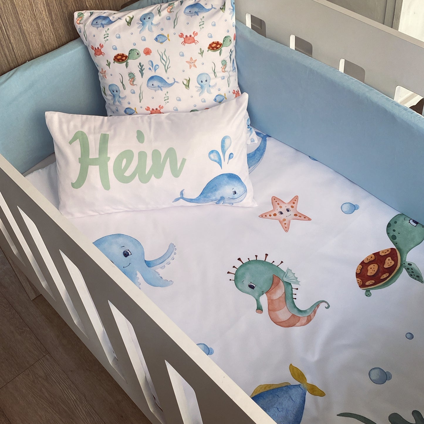 Cot Bedding - Blue Under the sea Set 01
