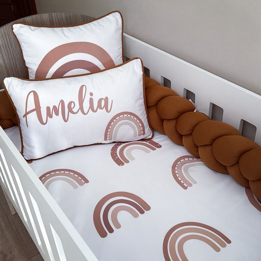 Cot Bedding - Pink Boho Rainbow Set 14