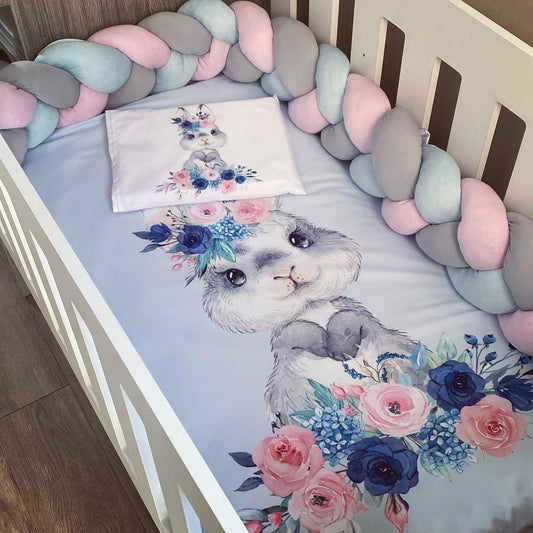Cot Bedding - Flower Bunny Set 01
