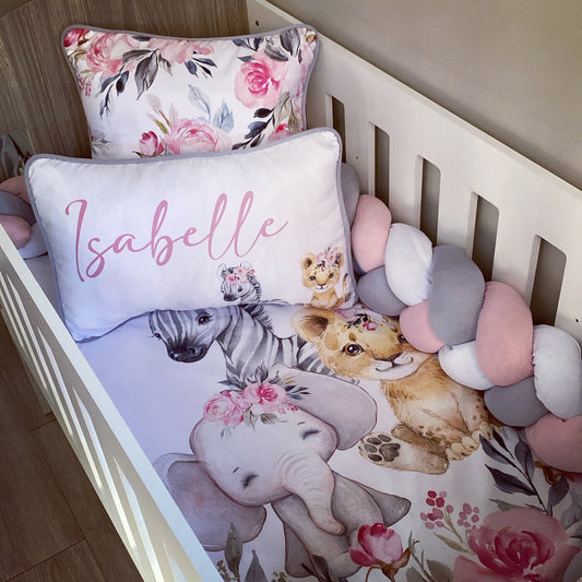 Cot Bedding - Pink Safari Set 33