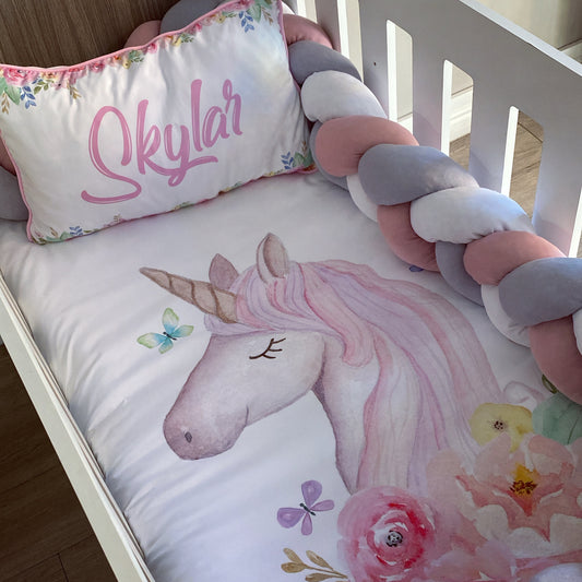 Cot Bedding - Pink Unicorn Set 06