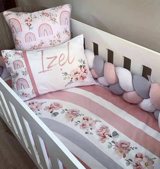 Cot Bedding - Pink Rainbow Set 04