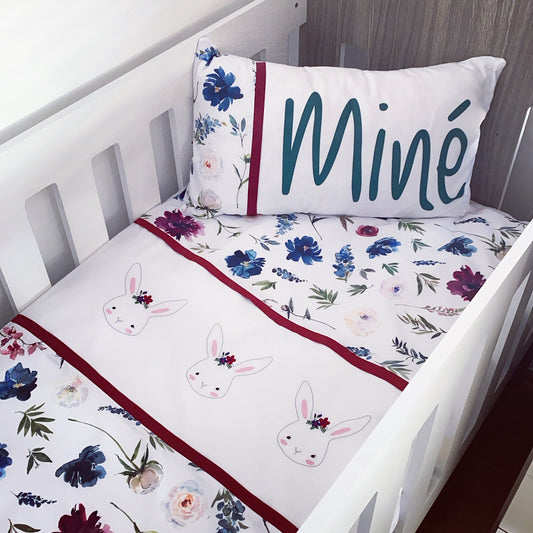 Cot Bedding - Flower Bunny Set 05
