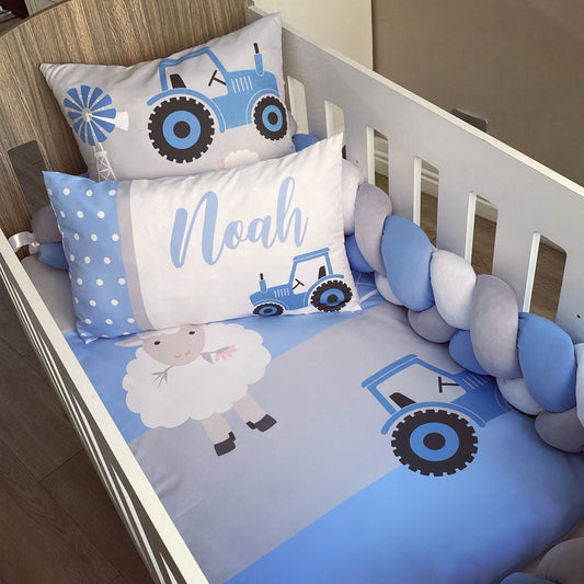 Cot Bedding - Blue Farm Set 04
