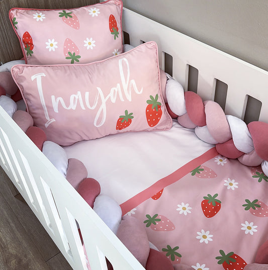 Cot Bedding - Pink Strawberry Set 01