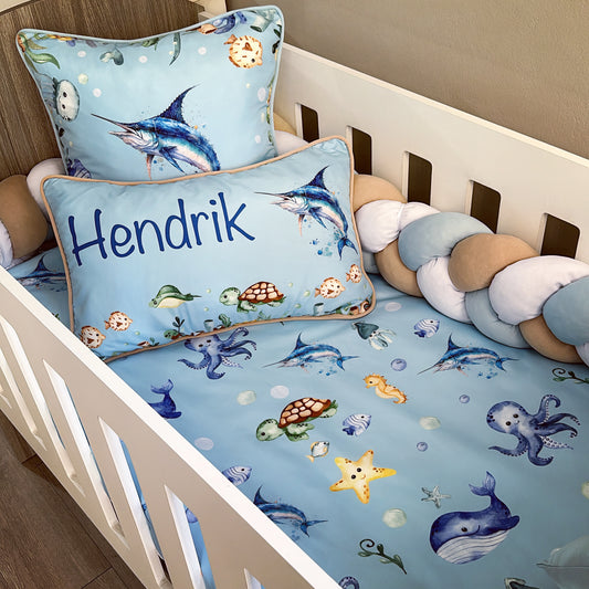 Cot Bedding - Blue Ocean Set 02