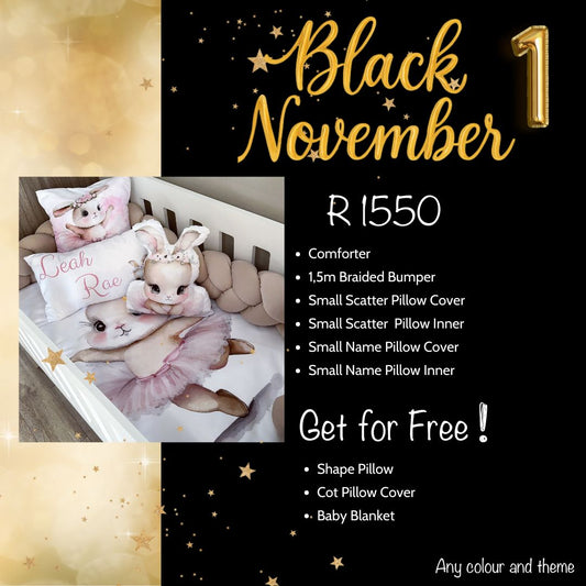 black november special 1 foe baby nursery linen 9 piece combo set