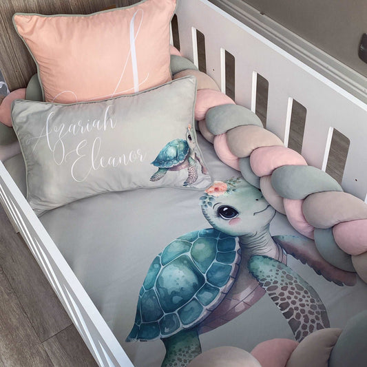 Cot Bedding - Coral Turtle Set 01