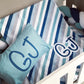Cot Bedding - Blue and Aqua Stripe Set 01