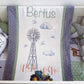 Blanket with a windmill, tractor, and clouds design on a white background. | Baby Essentials | All Baby Products | Soft Spot Kids | South Africa