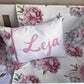 Floral bedding set with a pillow featuring the name 'Leja'. | Baby Essentials | All Baby Products | Soft Spot Kids | South Africa