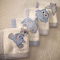Set of baby Burp Cloths towels with animal appliqués on a textured surface | Baby Essentials | All Baby Products | Soft Spot Kids | South Africa