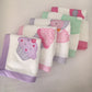 Set of children's Burp Cloths towels with cupcake and duck designs on a light background | Baby Essentials | All Baby Products | Soft Spot Kids | South Africa