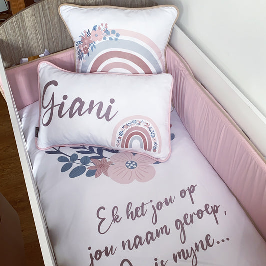 Cot Bedding - Pink Boho Rainbow Set 11