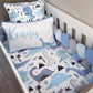 Cot Bedding - Blue Dinosaur Set 03