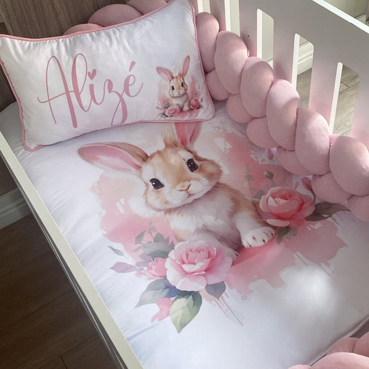 Cot Bedding - Pink Bunny Set 23