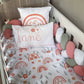 Cot Bedding - Coral Rainbow Set 01