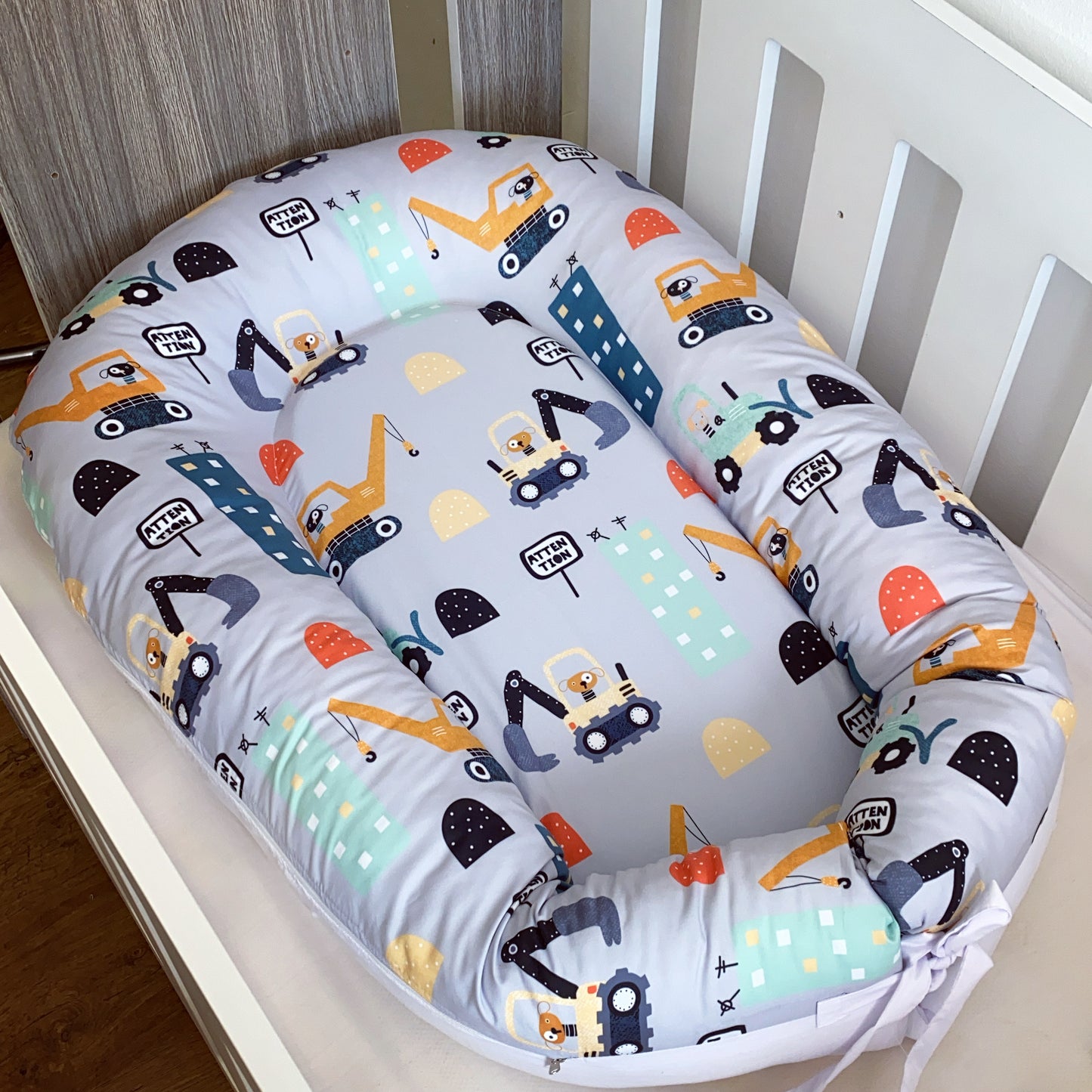 Cot Bedding - Blue Construction Set 02
