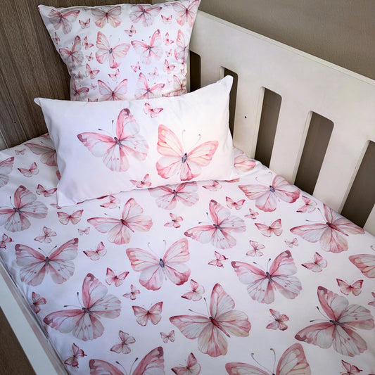 Cot Bedding - Pink Butterfly Set 02