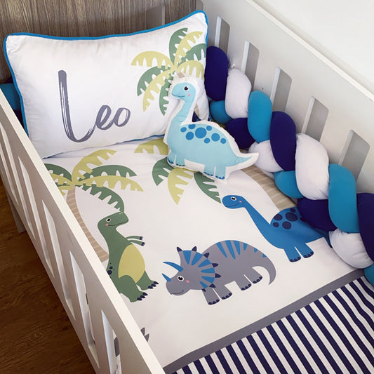 Cot Bedding - Blue Dinosaur Set 08