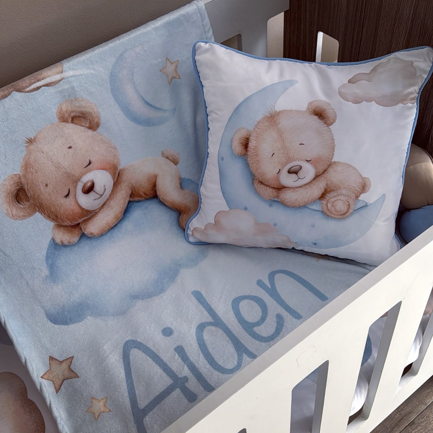 Cot Bedding - Blue Bear Set 03.1