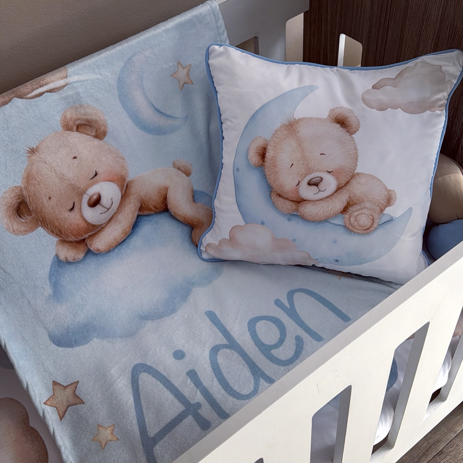 Cot Bedding - Blue Bear Set 03.1