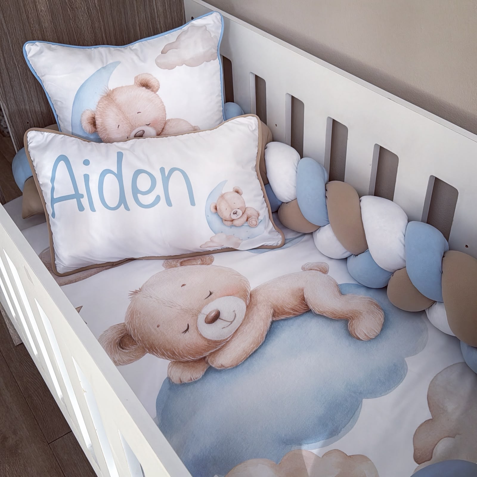 Cot Bedding - Blue Bear Set 03