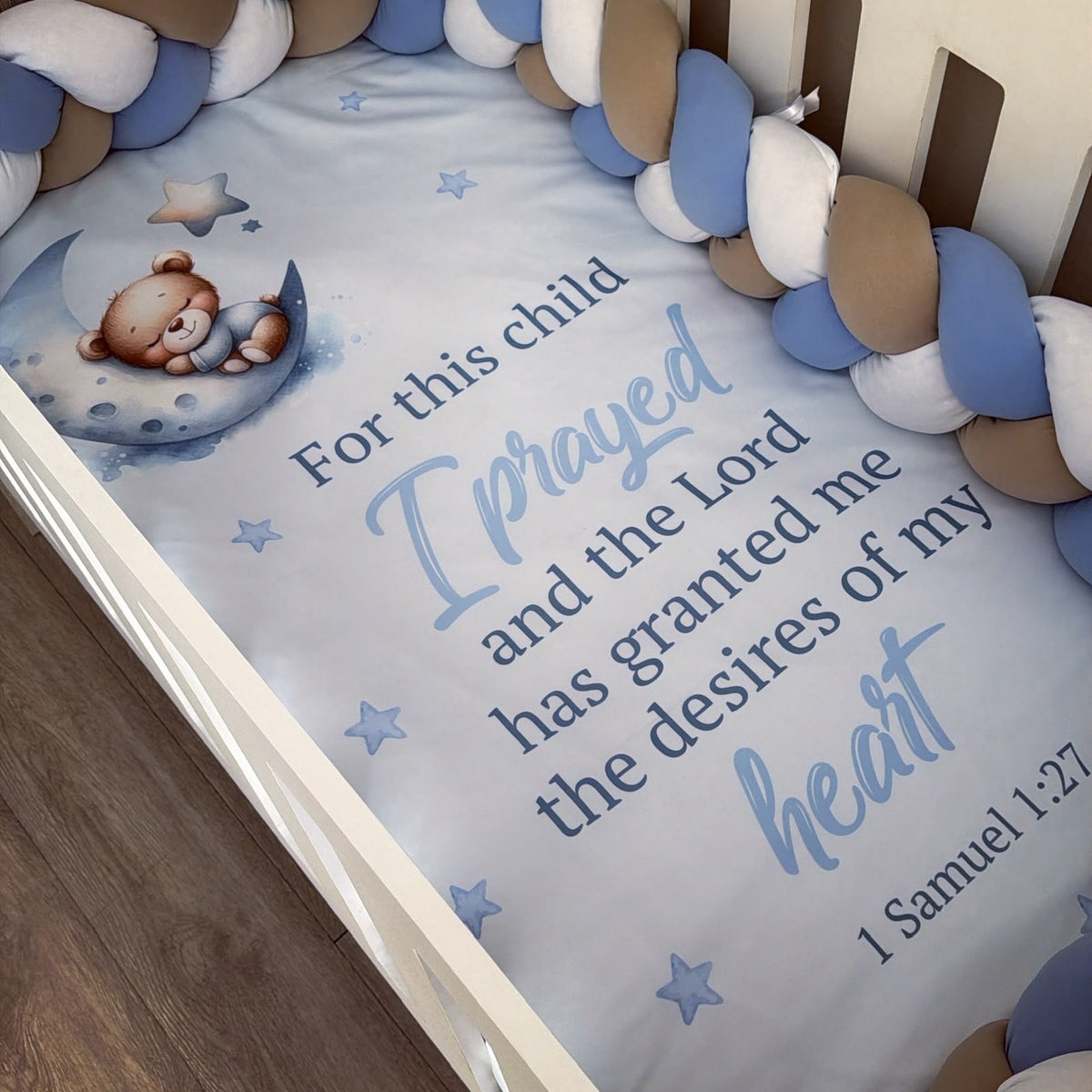 Cot Bedding - Blue Bear Set 07