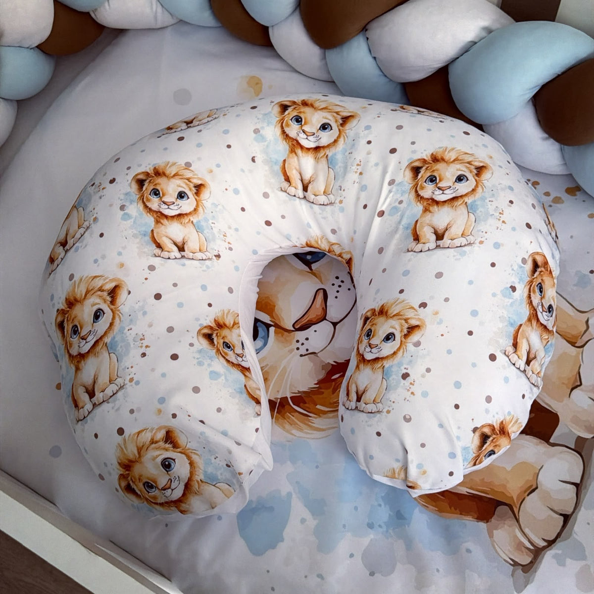 Cot Bedding - Blue Lion Set 01 Breastfeeding pillow