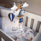 Children's crib with airplane-themed bedding and mobile | All Nursery Sets | Baby Bedding Sets South Africa | Soft Spot Kids | South Africa