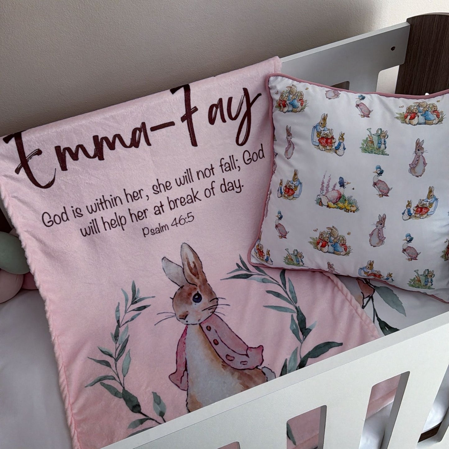 Cot Bedding - Check Peter Rabbit Set 01