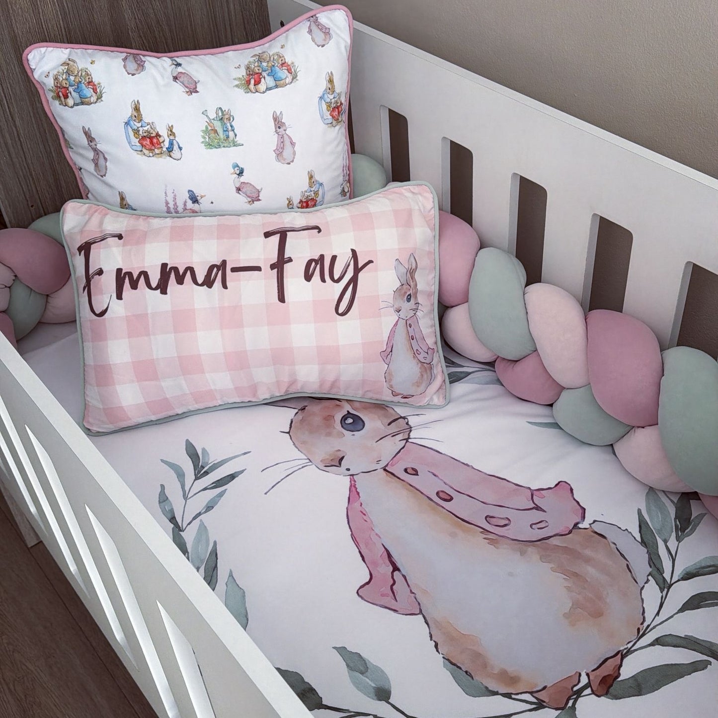 Cot Bedding - Check Peter Rabbit Set 01