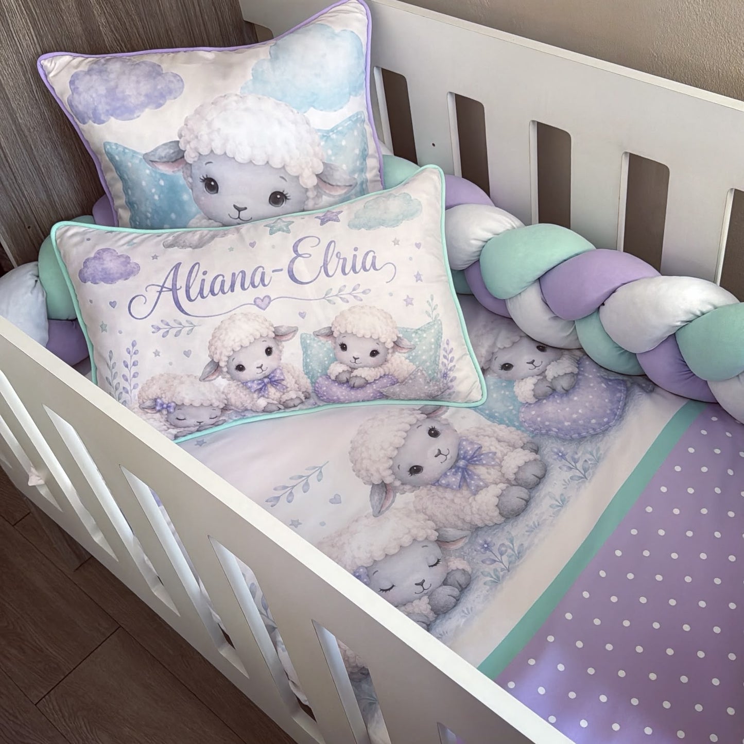 Cot Bedding - Lilac Sheep Set 01
