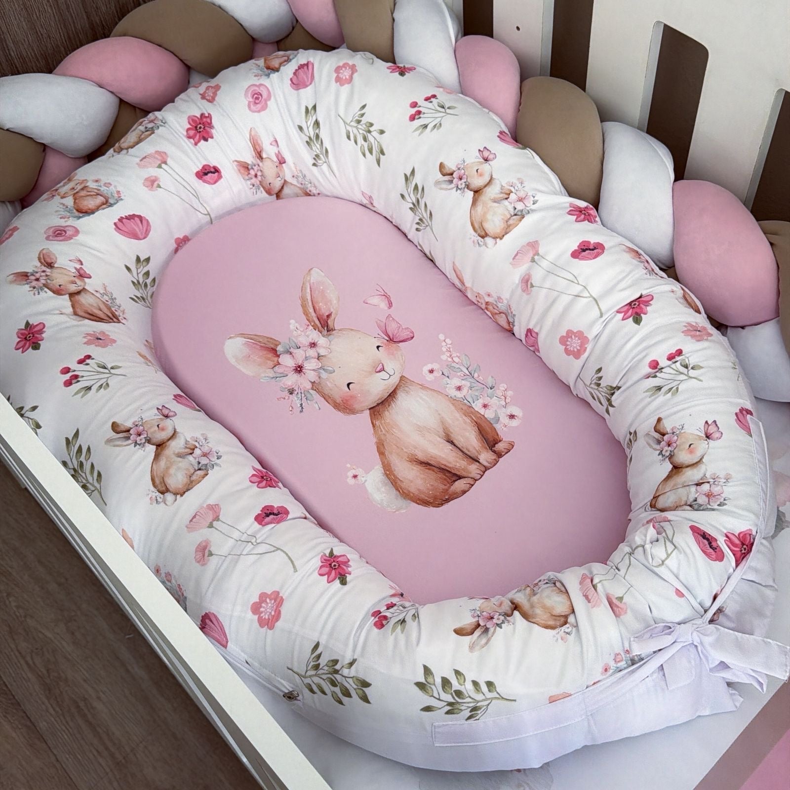 Cot Bedding - Pink Bunny Set 38