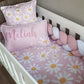 Crib with pink floral bedding and 'Meliah' pillow | All Nursery Sets | Baby Bedding Sets South Africa | Soft Spot Kids | South Africa